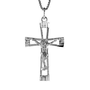 ジュエリー・アクセサリー シルバースターリングクロスペンダントブレロックインチイタリアンチェーンボックスargent sterling croix crucifix pendentif breloque, 18 italien boite chain