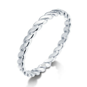 楽天hokushin【送料無料】ジュエリー・アクセサリー スターリングシルバーツイストロープリングサイズ925 genuine sterling silver twist rope ring size 6 7 8 wedding women girl gift