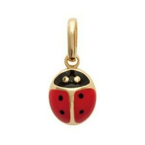 【送料無料】ジュエリー・アクセサリー エナメルメッキペンダントpendentif enfant en plaque or coccinelle en email rouge