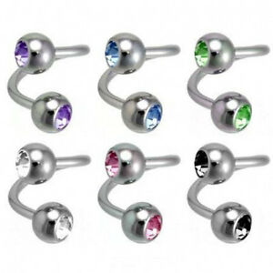 【送料無料】ジュエリー・アクセサリー スパイラルツイスターロット10 16g 38 3mm gem cz spiral twist..