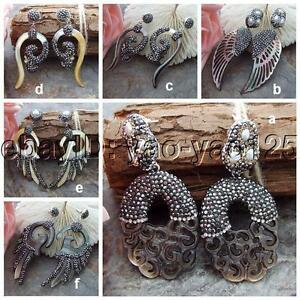 【送料無料】ジュエリー・アクセサリー モップパヴェスタッドイヤリングcarved mop cz pave stud earri..