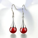 【送料無料】ジュエリー・アクセサリー シルバーペンダントイヤリングブラックビーズレッドトップクオリティboucles doreilles pendantes argent 925 perles agate noire ou rouge top qualite