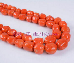 hokushinの【送料無料】ジュエリー・アクセサリー チャーミングオレンジレッドコーラルワッシャービーズネックレス｜アングル3