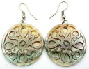 【送料無料】ジュエリー・アクセサリー パールシェルダングルドロップイヤリングハンドメイドジュエリーhand carved mother of pearl she...