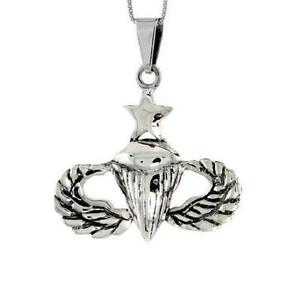 【送料無料】ジュエリー・アクセサリー シルバースターリングアメリカンシニアパラシュートペンダントブレロックインチイタリアargent sterling americain senior parachutiste pendentif breloque, 18 italien