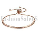 【送料無料】ジュエリー・アクセサリー ハーフバーローズゴールドトーンチェーンブレスレットwomens half bar cz paved rosegold to...