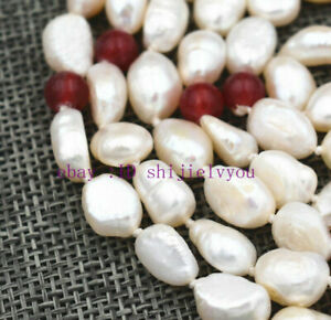 【送料無料】ジュエリー・アクセサリー バロックパールレッドジェイドジュエリーネックレス