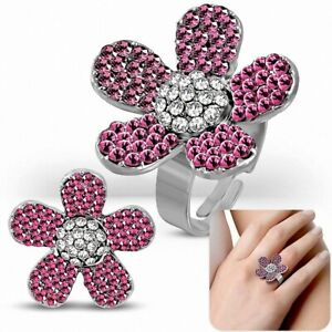 【送料無料】ジュエリー・アクセサリー トレンディテールピンクデイジーカクテルリング