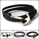 【送料無料】ジュエリー アクセサリー カップルレザーアンカーブレスレットチャームロープパラコードラップcouple leather anchor wrist bracelet woman and men charm rope paracord wrap gift