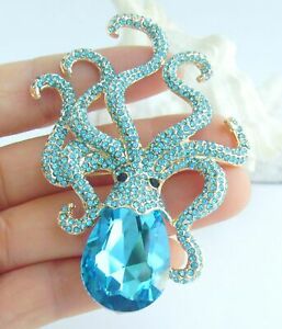 ̵ۥ奨꡼꡼ 饤󥹥ȡ󥯥ꥹˡ֥ԥunique 315 octopus brooch pin pendant rhinestone crystal 05097