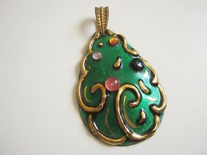 ̵ۥ奨꡼꡼ ơڥȥʥ⡼奸åեpendentif vintage emaux limoges signe jacques teyssier french pendant signed