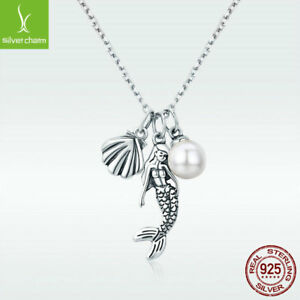 【送料無料】ジュエリー・アクセサリー ネックレスオーシャンチェーンマーメイドスターリングシルバーシェルパール