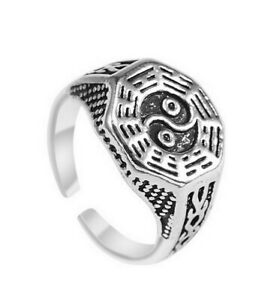 【送料無料】ジュエリー・アクセサリー シンボルリングbague mixte ajustable du 58 au 62 symbole yin amp; yang