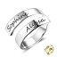 ̵ۥ奨꡼꡼ ѡʥ饤󥰥եpersonnalise grave 3 nom bague en acier inox reglable cadeau amie