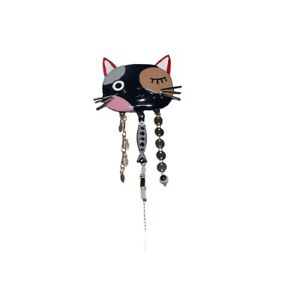 【送料無料】ジュエリー・アクセサリー ジュエリーブローチゴールドチェーンブラックロリロタlol bijoux broche chat malicieux chainette or noir lolilota