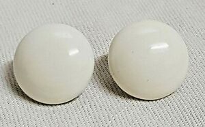 【送料無料】ジュエリー・アクセサリー ヴィンテージジュエリーイヤリングカボションエナメルホワイトbijoux vintage boucles doreilles earrings cabochon metal emaille blanc g8