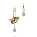 【送料無料】ジュエリー・アクセサリー イチョウイヤリングアベンチュリンジェイドクラスタテスメッキchinois ginkgo feuille boucles doreilles aventurine jade crustaces plaque or(4)