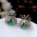 【送料無料】ジュエリー・アクセサリー イヤリンググリーンビートルチップミントミニヴィンテージパールboucles doreilles clous puces coccinelle vert menthe mini perle vintage nn 3