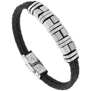 ̵ۥ奨꡼꡼ ֥å쥶֥쥹åȥ륢꡼cuir noir 2row tresse bracelet geometrique acier inoxydable accessoires
