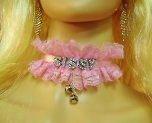 【送料無料】ジュエリー・アクセサリー ワードパーソナライズチョーカーピンクレースベルシシーファゴットany word personalized choker pink lace bells sissy slut bitch ddlg bdsm faggot