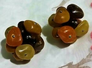 ̵ۥ奨꡼꡼ 楯åץС󥰥˥󥹥ӥ塼֡aniens bijoux boucles doreilles clips ambre ou resine craquele earrings s150