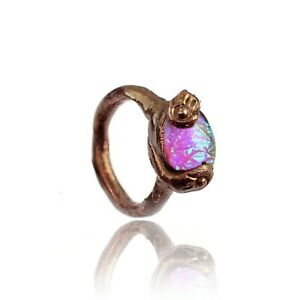 【送料無料】ジュエリー・アクセサリー カラフルガラスオパールハンドメイドヴィンテージファッションカクテルリング