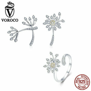 【送料無料】ジュエリー アクセサリー ボロコスターリングシルバーリングイヤリングチャームvoroco s925 sterling silver leaves ring and earrings charm for women wedding