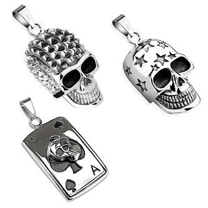【送料無料】ジュエリー・アクセサリー デスヘッドペンダントチェーンエースドッグタグイノックスゴシックバイカースターpendentif tete de mort chaine ace dog tag inox gothique biker stars