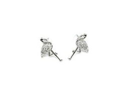 【送料無料】ジュエリー・アクセサリー ピンクストラスジルコニウムシルバーフラミンゴイヤリングbo1328e boucles doreilles flamant rose strass zirconium argente