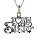 【送料無料】ジュエリー・アクセサリー シルバースターリングワードペンダントブレロックイタリアチェーンargent sterling i love my soeur mot pendentif breloque,18 italien chaine