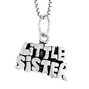 【送料無料】ジュエリー・アクセサリー シルバースターリングリトルシスターワードペンダントブレロックイタリアボックスargent sterling little sister mot pendentif breloque,18 italien box