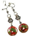 【送料無料】ジュエリー・アクセサリー クリップガラスジプシーシックlongue argent rouge avec clip oreilles goutte pendantes verre perles gypsy chic