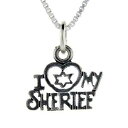 【送料無料】ジュエリー・アクセサリー シルバースターリングワードペンダントブレロックイタリアargent sterling i love my sheriff mot pendentif breloque,18 italien