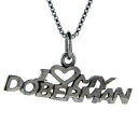 【送料無料】ジュエリー・アクセサリー シルバースターリングドーベルマンワードペンダントブレロックイタリアargent sterling i love my doberman mot pendentif breloque,18 italien