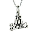 【送料無料】ジュエリー・アクセサリー シルバースターリングボウリングワードペンダントブレロックイタリアボックスargent sterling i love bowling mot pendentif breloque,18 italien box