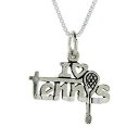 【送料無料】ジュエリー・アクセサリー シルバースターリングアイラブテニスワードペンダントブレロックイタリアボックスargent sterling i love tennis mot pendentif breloque,18 italien box