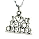 【送料無料】ジュエリー・アクセサリー シルバースターリングワードペンダントブレロックチェーンargent sterling i love my paix icers mot pendentif breloque,18 chaine