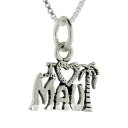 【送料無料】ジュエリー・アクセサリー シルバースターリングマウイワードペンダントブレロックイタリアボックスargent sterling i love maui mot pendentif breloque,18 italien boite