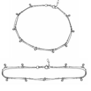 argent sterling multi perles double chaine bracelet de chevilleシルバースターリングマルチパールダブルチェーンチェヴィルブレスレット※注意※NYからの配送になりますので2週間前後お時間をいただきます。人気の商品は在庫が無い場合がございます。ご了承くださいませ。サイズの種類の商品は購入時の備考欄にご希望のサイズをご記載ください。　携帯メールでの登録ですと楽天からのメールが届かない場合がございます。