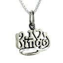 【送料無料】ジュエリー・アクセサリー シルバースターリングビンゴワードペンダントブレロックイタリアボックスargent sterling i love bingo mot pendentif breloque,18 italien boite