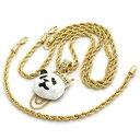 【送料無料】ジュエリー・アクセサリー ゴールドメッキカスタムヒップホップクラウンパンダロープチェーンブレスレット14k gold plated custom hiphop crown panda pendant 4mm 24 rope chain 9 bracelet