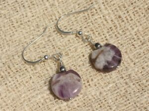 ジュエリー・アクセサリー シルバーイヤリングアメジストパレットboucles doreilles argent 925 amethyste palets 12mm