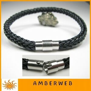 【送料無料】ジュエリー・アクセサリー レザーブレスレットクラスプバヨネットスチールbracelet en cuir 5 mm tresse fermoir magnetique et baionnette acier, 1a qualite