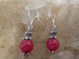 ̵ۥ奨꡼꡼ åɥ֡륺ȥ륢boucles doreilles corail rouge veritable 8mm monture argent 925