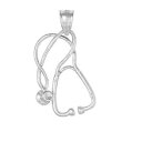 ジュエリー・アクセサリー シルバースターリングペンダントargent sterling medicale stethoscope 3d 3 dimensionnel pendentif