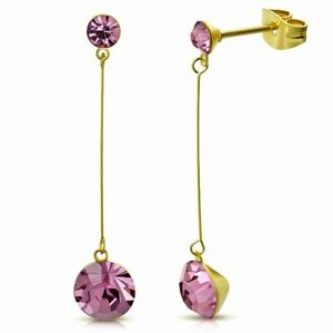 【送料無料】ジュエリー・アクセサリー ステンレスジルコンピンクピンクcz rond rose et rose de 4 mm et 7 mm avec zircons cubiques en acier inoxydable d