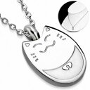 yzWG[EANZT[ XeXX`[`F[lbNXcollier chaine en acier inoxydable avec breloque chat chaton