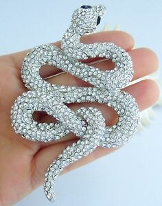 ̵ۥ奨꡼꡼ ˡإӥ֥ԥ󥯥ꥢȥꥢꥹunique 394 animal snake brooch pin clear austrian crystal pendant 05847c1
