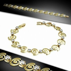 ジュエリー・アクセサリー ゴールドメッキチェーンリンクブレスレットモッズbracelet chaine a maillons en spirale de cuivre plaque de couleur doree a la mod