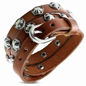 ジュエリー・アクセサリー マルタブラウンレザーストラップベルトバックルベルトバックルbracelet en cuir marron maltais avec boucle de ceinture et boucle de ceinture